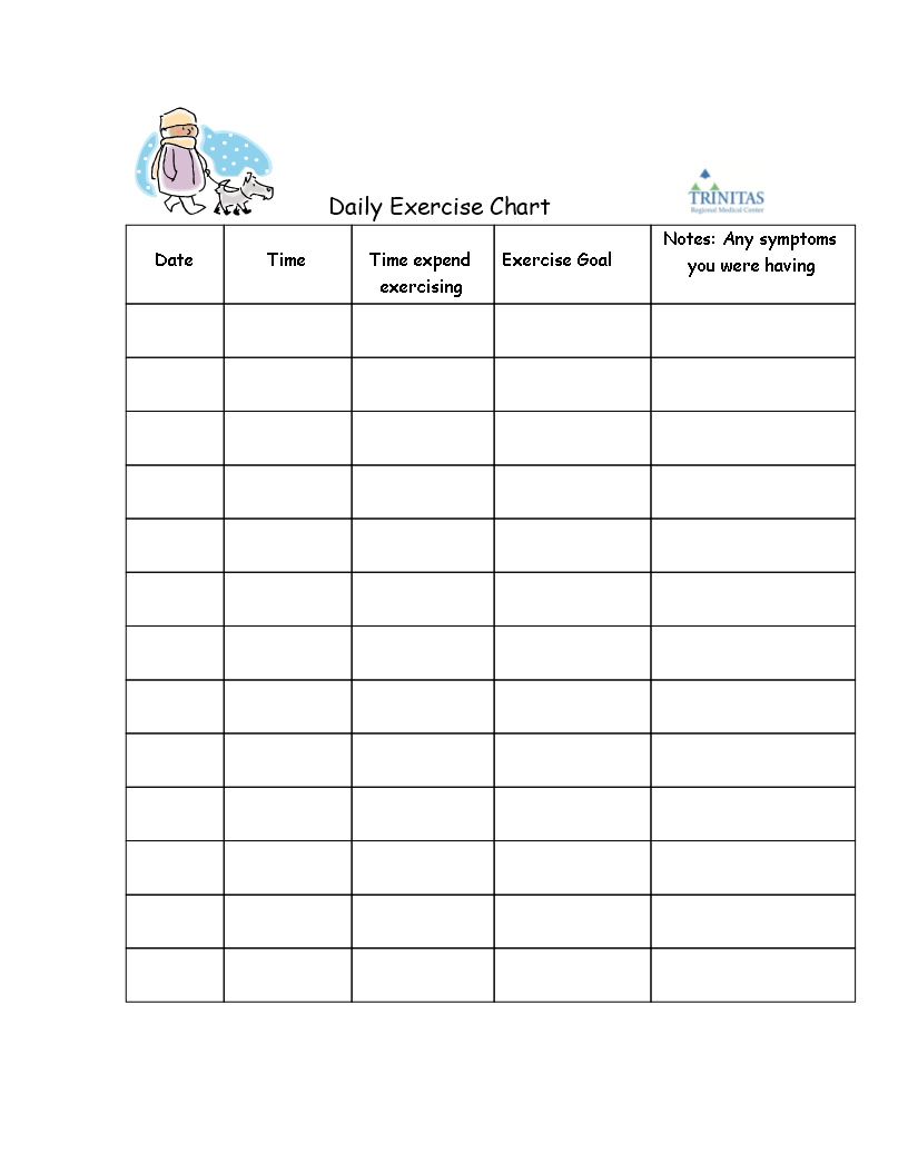 Example Of A Daily Chart For Exercise Track Your Daily Exercise Progress example-of-a-daily-chart-for-exercise-track-your-daily-exercise-progress