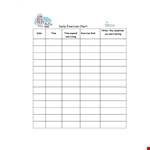 Example of a Daily Chart for Exercise | Track Your Daily Exercise Progress example document template 