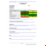 Project Status Report Template example document template