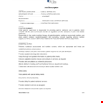 Clinical Nutritionist Job Description example document template