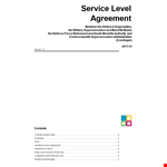 Military Service Level Agreement Template - Board, Defence, COMSUPER example document template 