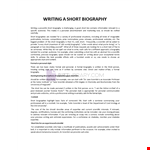 Short Biography Template example document template