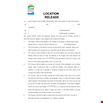 Location Release Form - Protecting Your Company's Property and Council's Interests example document template