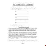 Insurance Agent Agreement Template - Company & Agent Agreement example document template