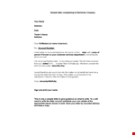 Electricity Complaint Letter Format Sample example document template