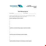 Creating a High-Impact Financial Advisor Client Meeting Agenda example document template