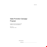 Sales Promotion Campaign Proposal Template example document template