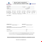 Food Catering Service Order Form Sample Example Format example document template