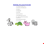 Half Day Preschool example document template