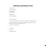 Acceptance letter for business meeting example document template 