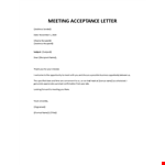 Acceptance letter for business meeting example document template