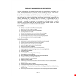 Freelance Bookkeeper Job Description example document template