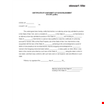 Certificate of Conformance | State Attorney | Acknowledgment example document template