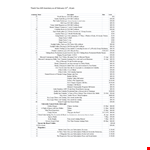 Thank You Gift Inventory example document template 