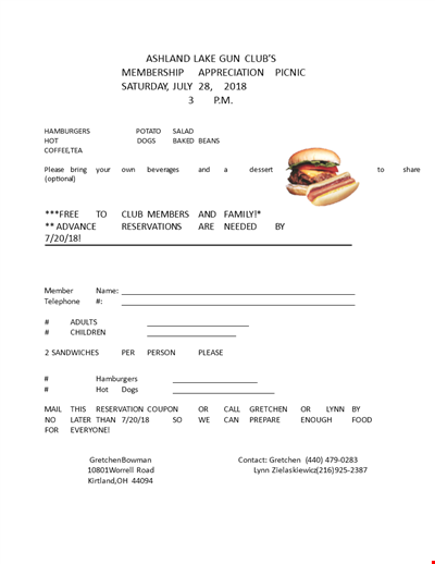 Picnic Flyer Template - Design the Perfect Picnic Invitation | Gretchen | Hamburgers