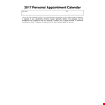 Personal Appointment Calendar example document template