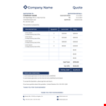 Generate professional company quotations with our customizable Company Quotation Template example document template