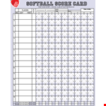 Softball Batting Score Sheet example document template 