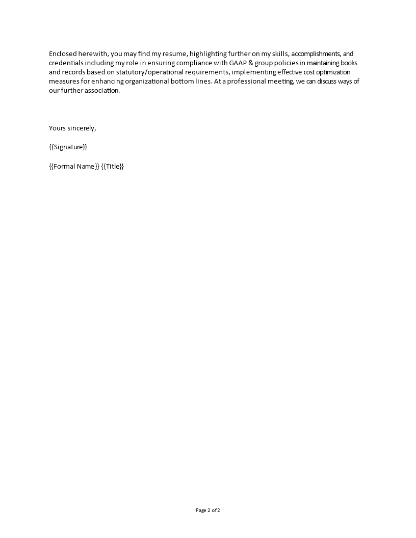 senior accounting cover letter example