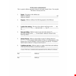Sublease Agreement Template - Create a Legal Agreement with Sublessee and Sublessor for Deposit example document template