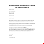 Audit Supervisor Cover letter  example document template
