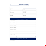 Program Agenda Template - Create an Effective Program Agenda example document template