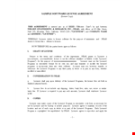Software Licence Agreement Template - Licensed Programs for Agreement with Licensee example document template