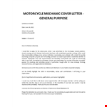 Mechanic cover letter example document template 