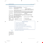 Sales Executive Summary Sample for Customer Proposal example document template