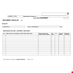 Machine Maintenance Checklist Template example document template