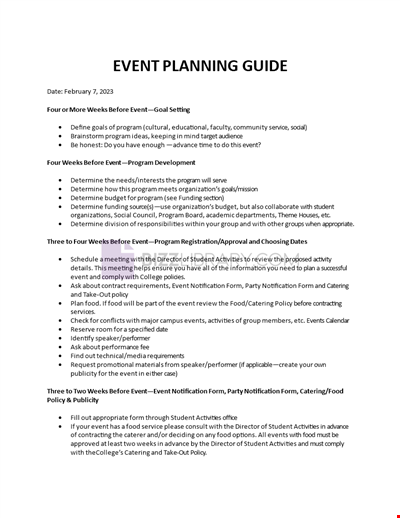 Event Planning Guide