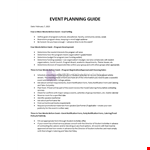 Event Planning Guide example document template 