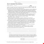 Create a Living Will Directive for Health Care Treatment | Template example document template