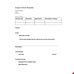 Sample Scope of work template example document template