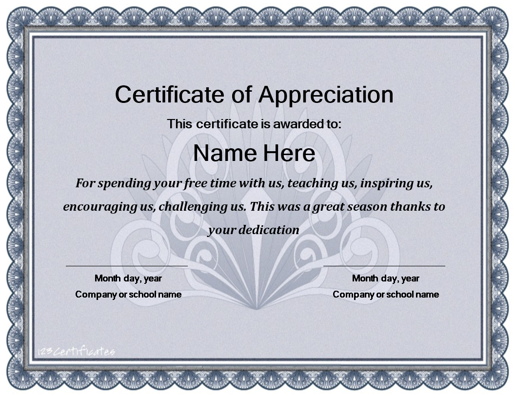 Certificate of Appreciation Template Customize and Print Certificate of Appreciation Template Customize and Print