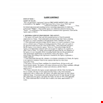 Nanny Agency Contract Sample - Client Agreement example document template