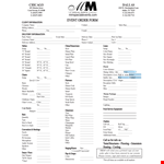Printable Event Order Form Template example document template