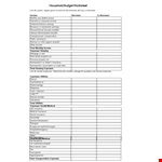 Monthly Family Household Budget Worksheet: Track Expenses, Insurance, and Total Income example document template
