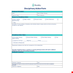 Employee Disciplinary Action Form - Written Warning and Disciplinary Action example document template
