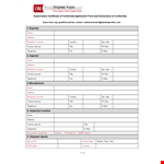 Certificate Of Conformance for Products & Applications - Saudi Inspection example document template