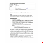 DHHS Time and Attendance Policy: Leave, Attendance Actions, Unexcused Absences example document template