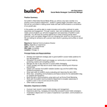 Social Media Strategist Job Description example document template