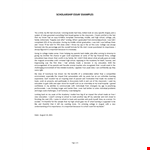 Scholarship Essay Example example document template 