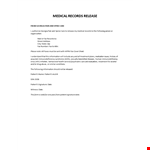 Release Medical Records | Easy Patient Authorization Form example document template