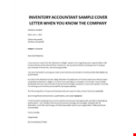Inventory Accountant cover letter example document template