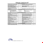 Free Printable Venue Checklist example document template