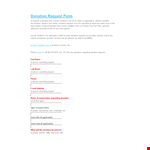 Donation Request Form example document template