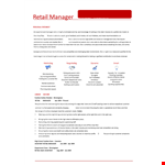Retail Manager Resume Template - Expertly Crafted Manager Resumes | Dayjob Birmingham example document template