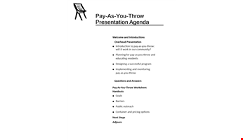 Formal Presentation Agenda