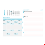 English & French Weekly Calendar Template example document template